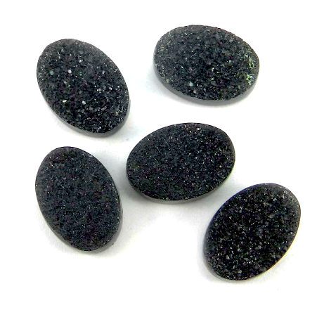 drusy oval cut 14x10mm black loose gemstone