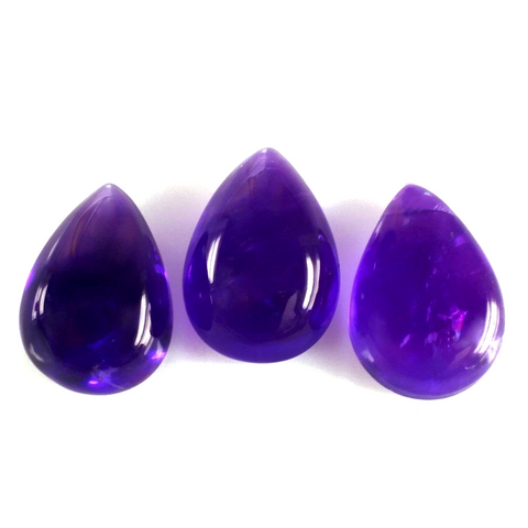 natural purple amethyst pear cut cabochon 8X6mm gemstone