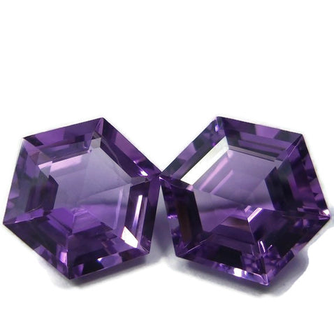 amethyst purple hexagon step-cut 8mm loose gemstone