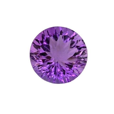 amethyst round concave cut 12mm gemstone