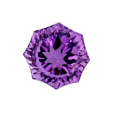 natural amethyst round flower concave cut 10mm loose gemstone
