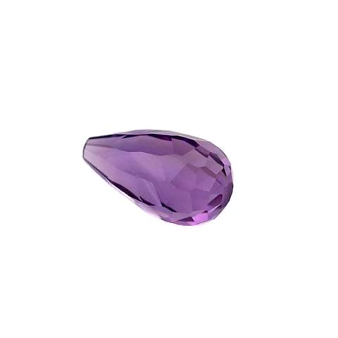 natural amethyst faceted drop 14x8mm loose gemstone