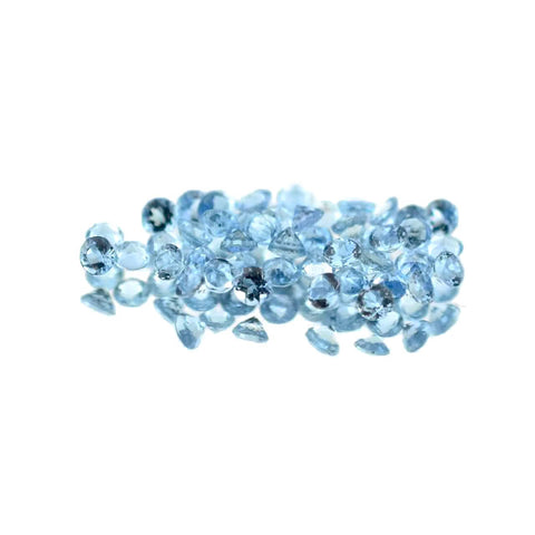 natural aquamarine round brilliant cut 1.5mm gemstone from Brazil