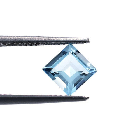 aquamarine blue square cut 4mm loose gemstone