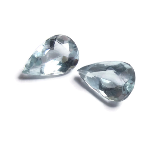Natural aquamarine pear cut 8x5mm grade B pair gemstones
