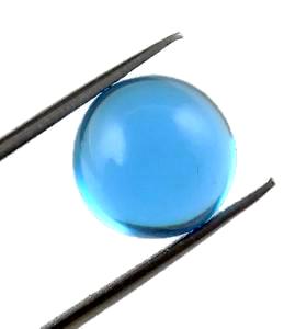 Swiss blue topaz round cut cabochon 6mm natural gemstone