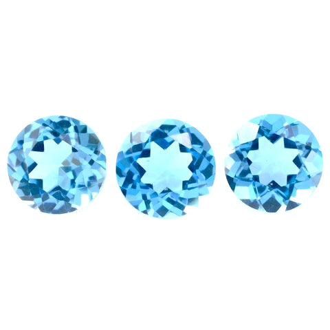 blue topaz swiss round cut various sizes loose gemstone