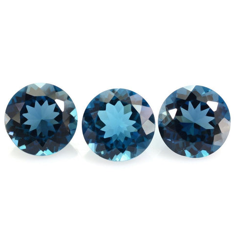 london blue topaz round cut various sizes loose gemstones