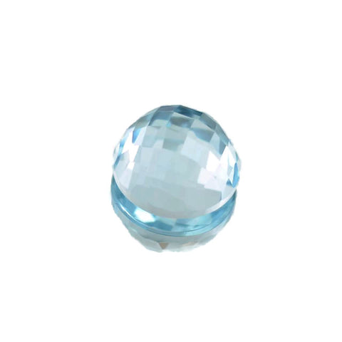 Natural sky blue topaz 12mm round checkerboard cabochon gemstone