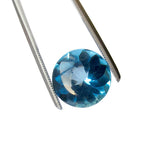 Natural swiss blue topaz round bufftop cut 12mm gemstone