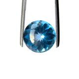 Natural swiss blue topaz round bufftop cut 12mm jewel
