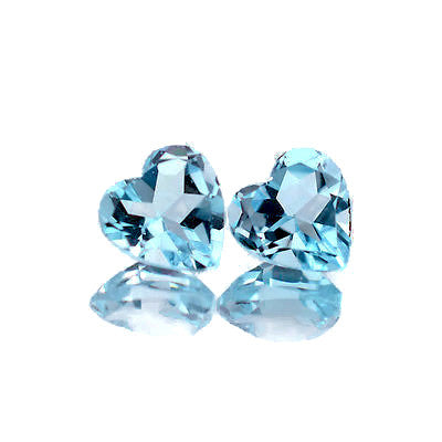natural swiss blue topaz heart cut 5mm gemstone