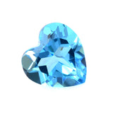 Swiss blue topaz heart cut 8mm genuine jewel