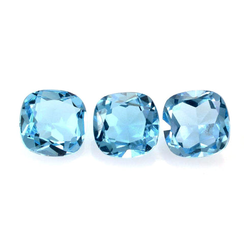 swiss blue topaz cushion cut 5mm natural gemstone