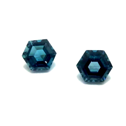 london blue topaz hexagon step-cut 4mm natural gemstone