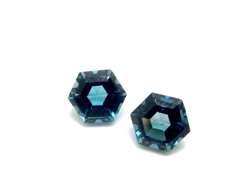 london blue topaz hexagon step-cut 9mm natural gemstone