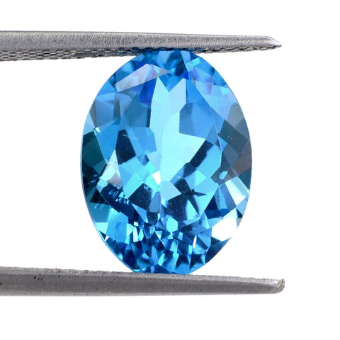 Swiss blue topaz oval cut 9x7mm loose gemstone