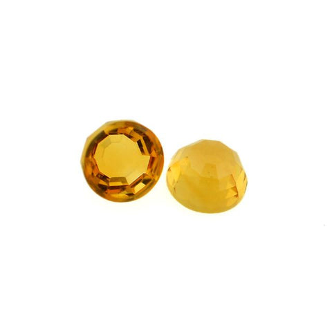 citrine round flower-cut cabochon 6mm gemstone