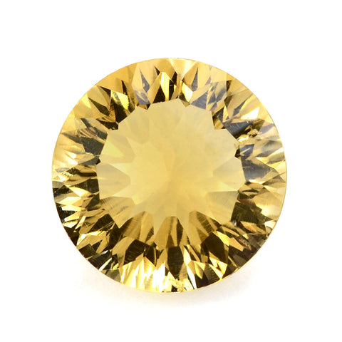 natural citrine round concave cut 10mm gemstone