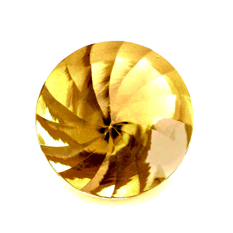 natural citrine round buff-top whirl cut 10mm gemstone