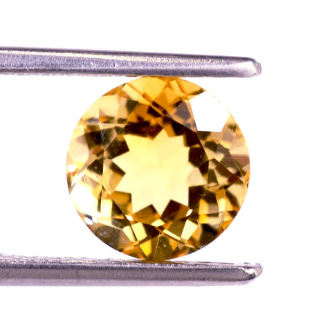 Citrine golden round brilliant cut 9mm natural gemstone