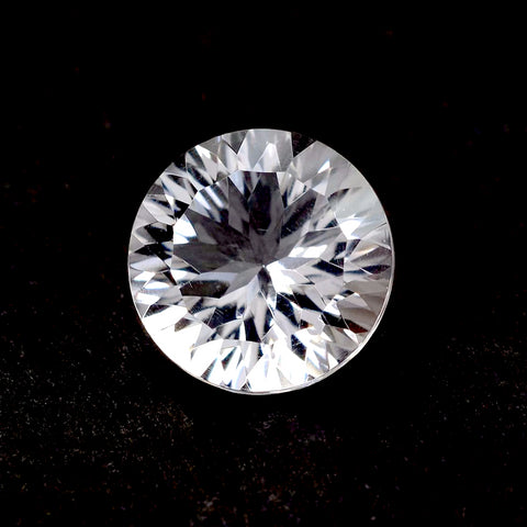 Natural crystal quartz round concave cut 10mm jewel