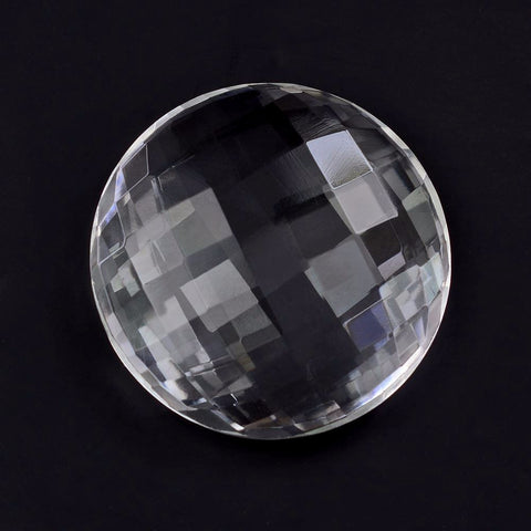 natural crystal quartz cabochon round cut 10mm loose gemstone