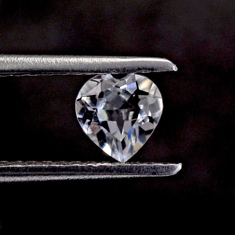 Natural crystal quartz heart cut 5mm gemstone
