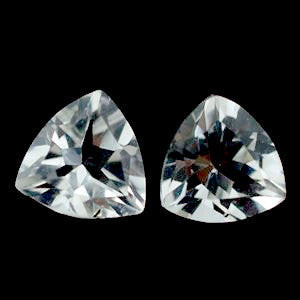 Natural crystal quartz trillion cut gemstone 10mm.