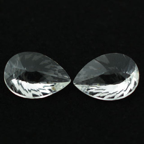 Natural crystal quartz pear briolette concave cut 14x10mm gemstone