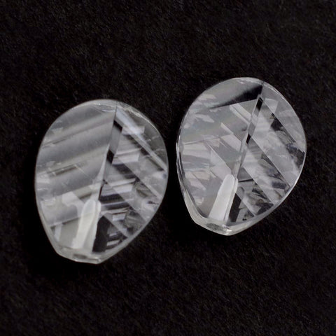 Natural crystal quartz pear leaf concave cut 11x9mm gemstone