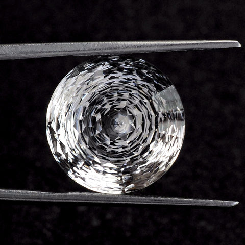 natural crystal quartz round net-cut 14mm gemstone