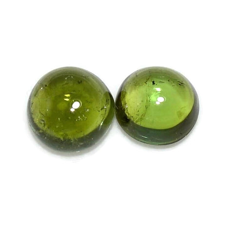 Green tourmaline cabochon round cut 8mm loose gemstone 