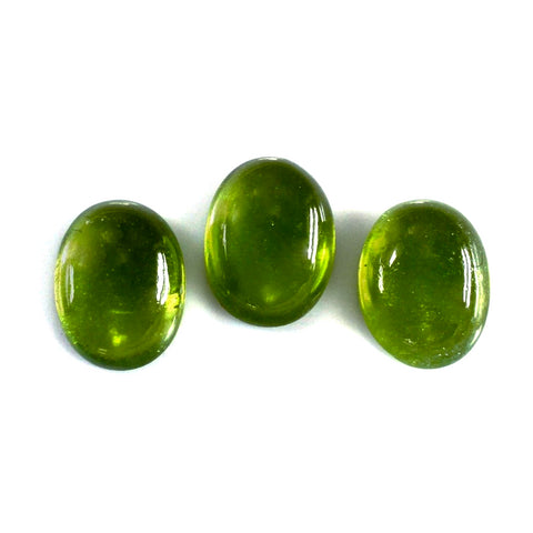 Green tourmaline cabochon oval cut 10x8mm chrome gemstone