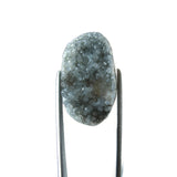 drusy free-form oval cut grey natural gem