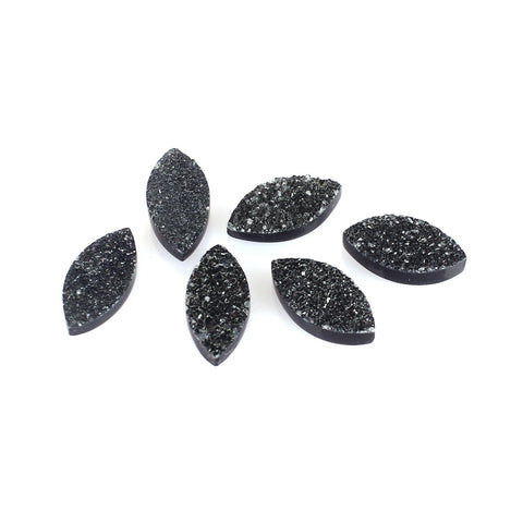 Black druzy marquise cut 12x6mm loose gemstones