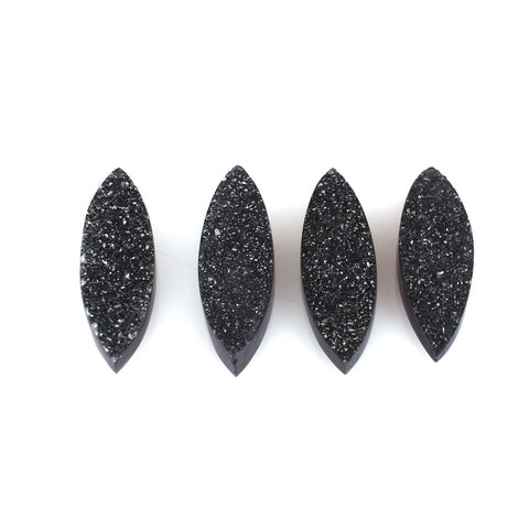 Black druzy marquise cut loose gemstones