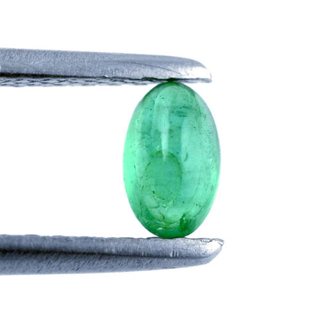 emerald cabochon oval shape 10x6mm genuine gemstone