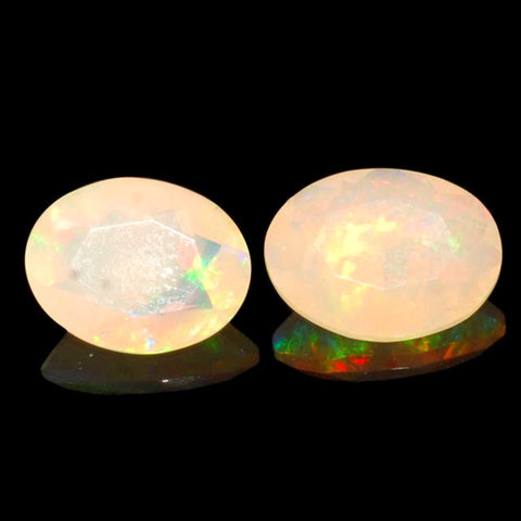 Genuine ethiopian opal yellow orange oval cut 9x7mm gemstone