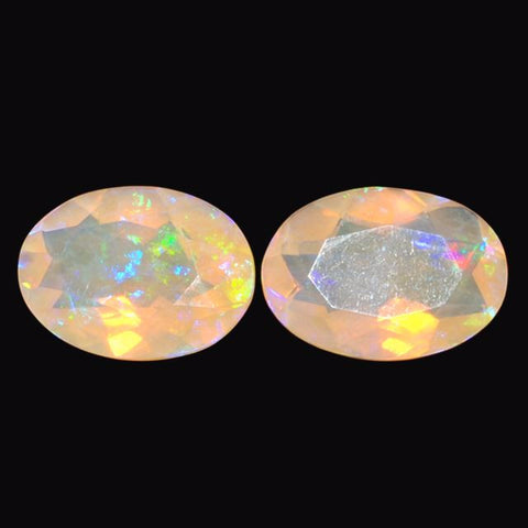 Genuine ethiopian opal yellow orange oval cut loose gemstone