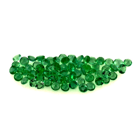 natural emerald round brilliant cut gemstone 1.50mm