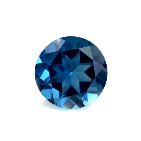 Blue tourmaline indicolite round cut 5.2mm gemstone from Brazil