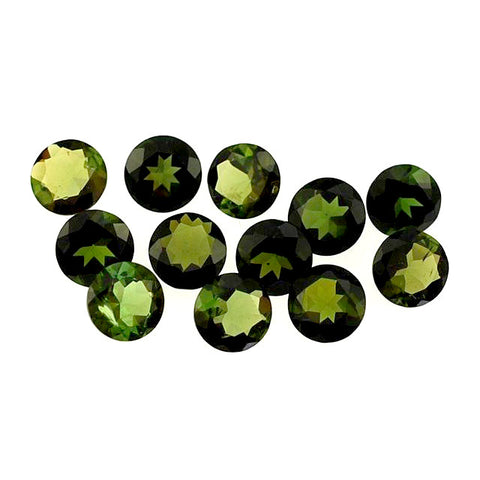 tourmaline green round cut 2.5mm gemstone