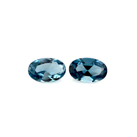 Blue tourmaline indicolite oval cut 7x5mm gemstone.