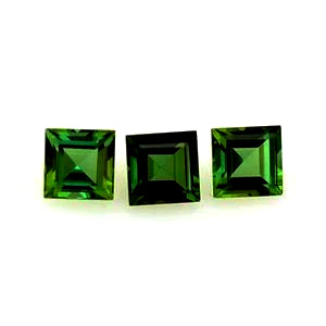 Tourmaline green square cut 4mm loose gemstone
