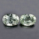 green amethyst oval concave cut 12x10mm natural stone