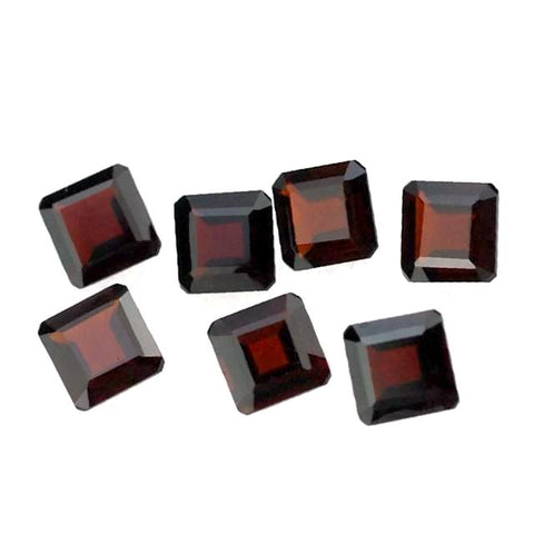 garnet red square octagon cut 5mm natural stone