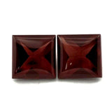natural garnet red square cut buff-top 7mm natural stone