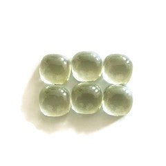 Natural green amethyst (prasiolite) cushion cut cabochon 8mm 