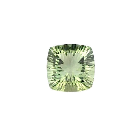 Green amethyst prasiolite cushion concave cut 10mm gemstone
